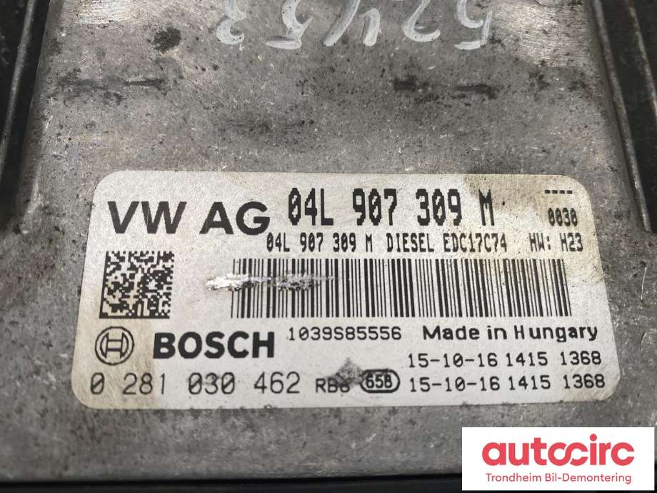 Styreenhet motor til VW Passat 2015-2019 (Fase 1) (B8) (B8) (04L 906 026 GB 3G0|04L906026GB|04L 907 309 M| 0 281 030 462)