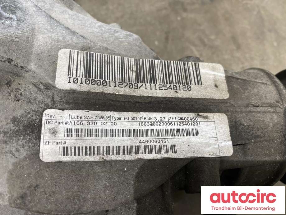 Kardang klokke foran til Mercedes ML 2011-2015 (Fase 1) (W166) (W166) (A1663300200|)