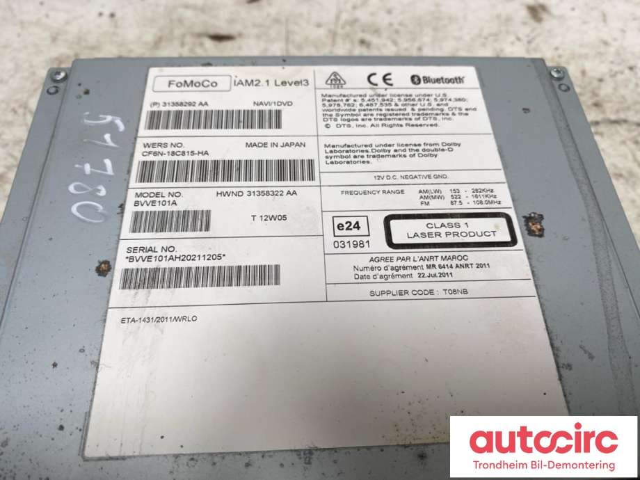 Bilstereo til Volvo XC70 2008-2013 (Type II, Fase 1)  (..|31358322|36051007|)