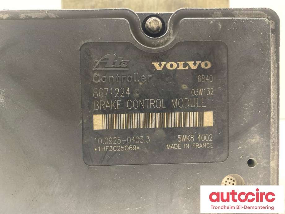 ABS sentral til Volvo V70 2000-2004 (Type II, Fase 1)  (ATE/VOLVO|8674224|8671455|P08671225)