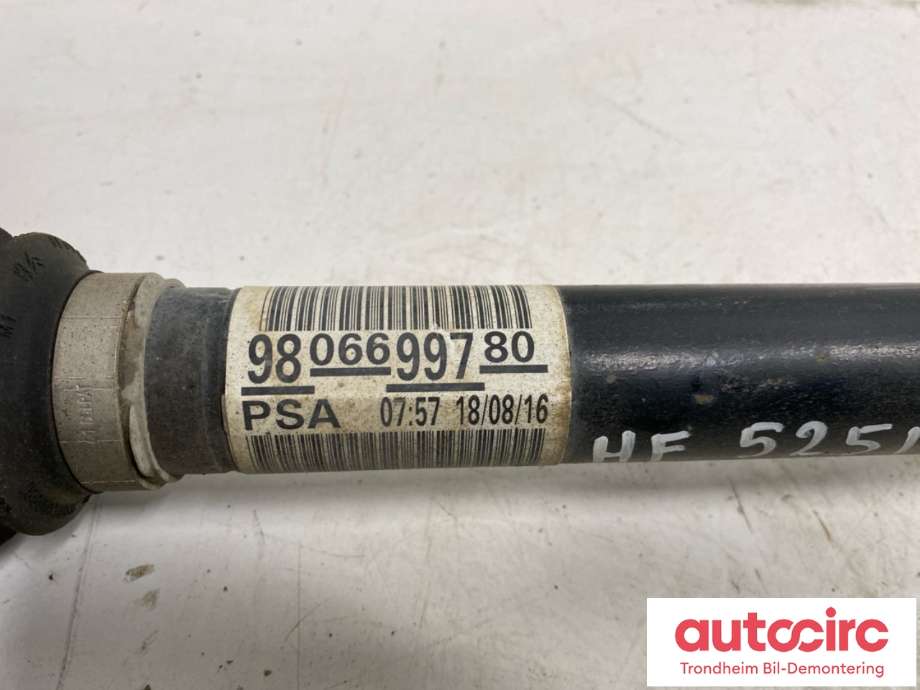 Drivaksel høyre foran, diesel/manuell til Peugeot 308 2013-2021 (Type II)  (9806699780|1610205680|)
