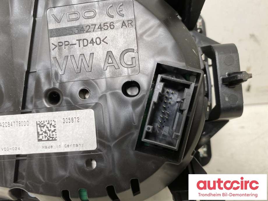 Instrumentpanel til VW e-Golf 2014-2017 (Fase 1)  (VDO|5GE920755A|)