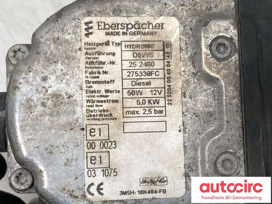 Dieselvarmer til Ford Kuga 2008-2012 (Type I)  (EBERSPACHER|1508150|3M5H18K464BM|)