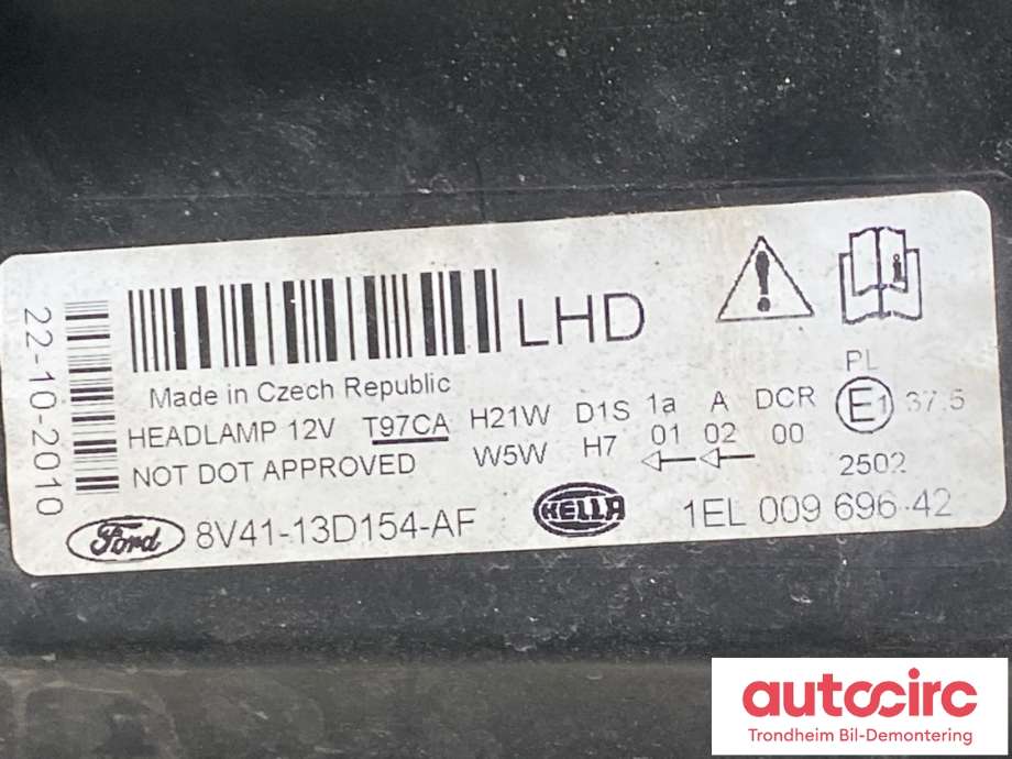 Frontlykt høyre xenon til Ford Kuga 2008-2012 (Type I)  (1590741|8V4113005AE|)