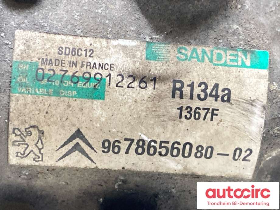 Aircondition kompressor til Peugeot 208 2012-2019 (Type I)  (9678656080|9822826880|1607424980| 1671553680)