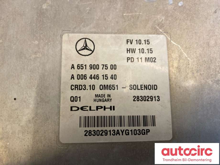 Styreenhet motor til Mercedes C-Klasse 2011-2014 (Fase 2) (W204) (W204) (DELPHI|A6519007500|A006 446 15 40|)