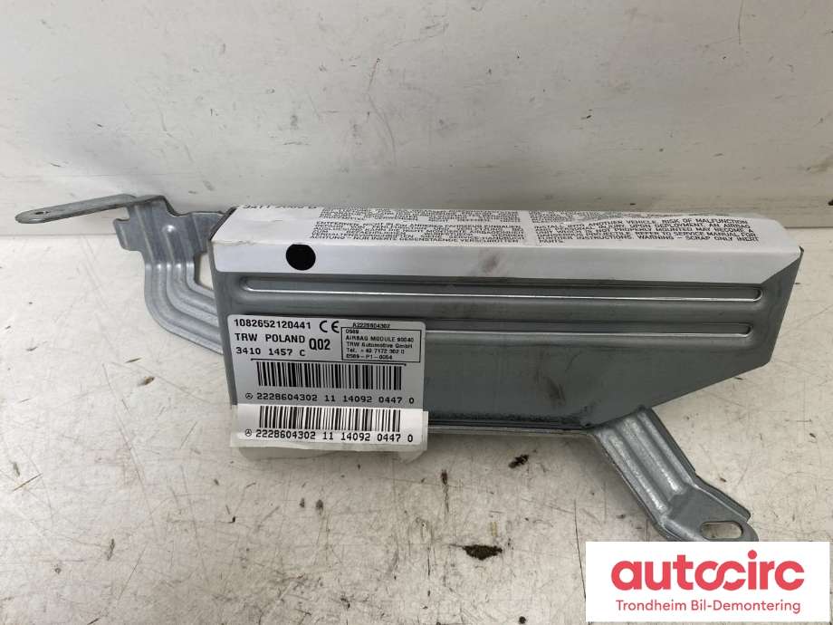 Airbag sidepute venstre til Mercedes S-Klasse, 2013-2020 (W222) (W222) (MERCEDES/TRW POLAND|2228604302)