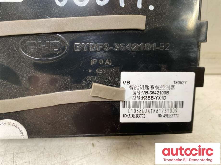Styreenhet diverse til BYD T3 2020-->>  (BYD|BYDF3-3642101-B2|VB-3642100B|)