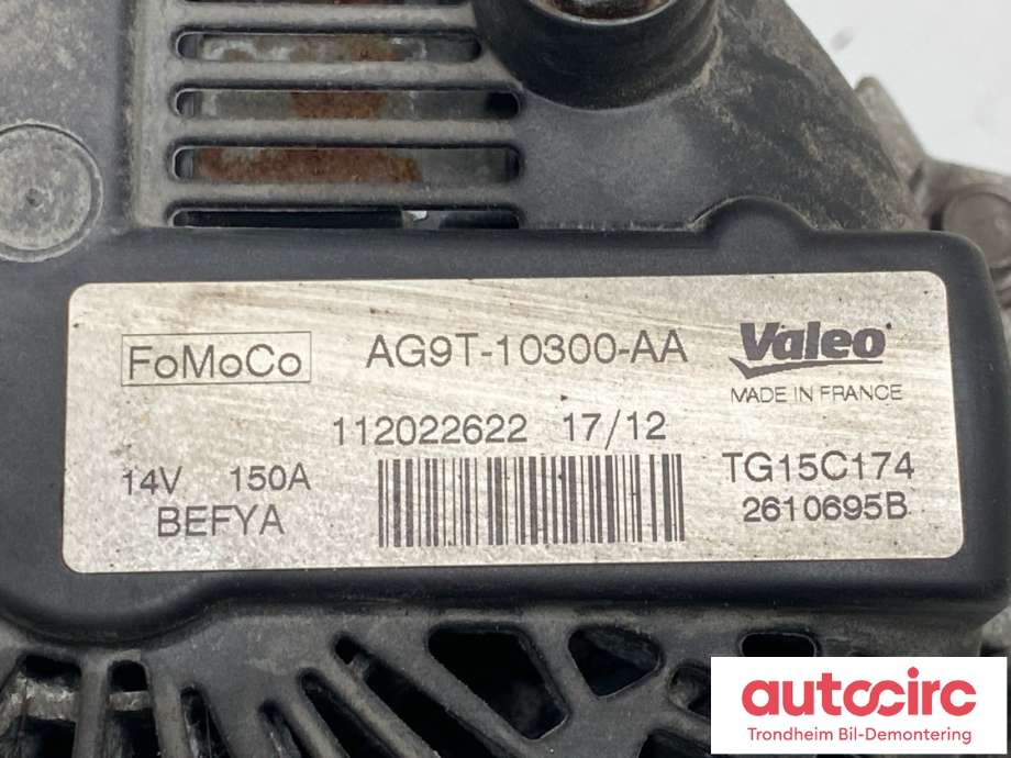 Dynamo diesel til Ford S-Max 2010-2015 (Type I, Fase 2)  (VALEO|1678608|AG9T-10300-AA|)