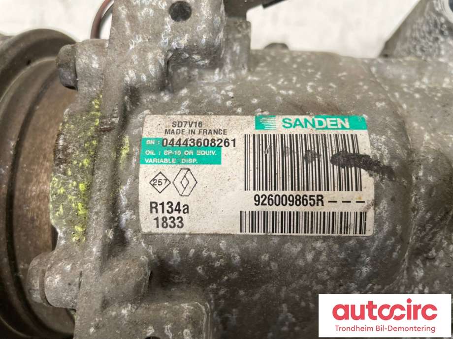Aircondition kompressor til Nissan Qashqai 2010-2014 (Type I, Fase 2)  (SANDEN|2763000Q3J|926009865R|)
