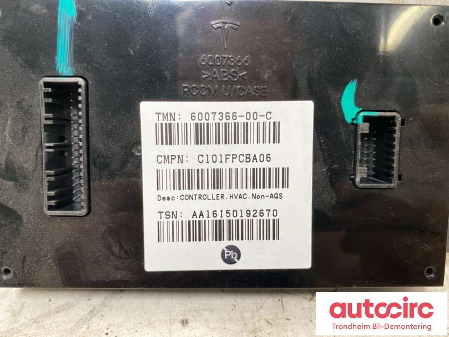 Styreenhet klima/aircondition til Tesla Model S 2016-2021 (Fase 2)  (..|6007366-00-C|)