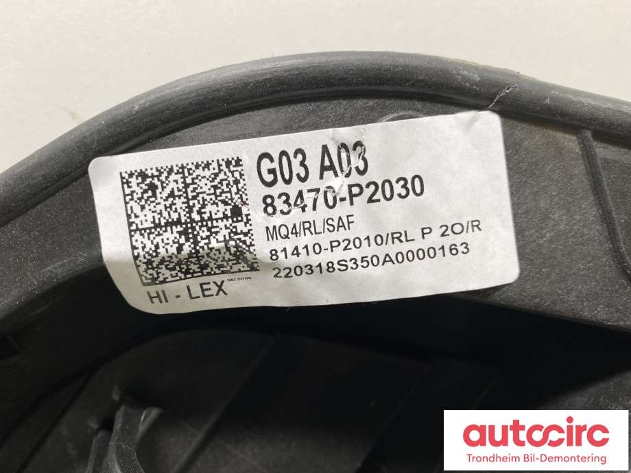 Ruteheis venstre bak til Kia Sorento 2016-->> Type III  (LES INFO|83470-P2030|83471-P2000|83471P2000| 83470P2030)