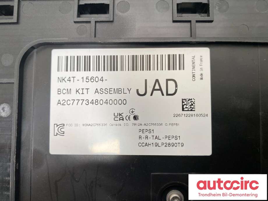 Styreenhet comfort (BCM) til Ford E-Transit 2022-->>  (...|NK4T-15604-JAD|2590506|)