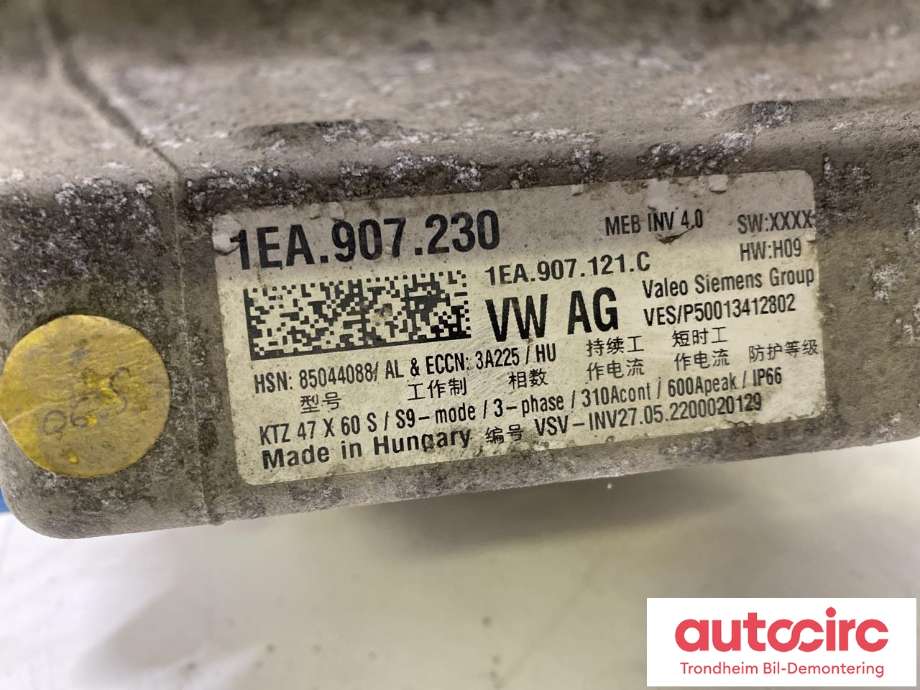 Inverter elbil til VW ID.4 2020-->>  (LIKERETTER|1EA907230|1EA907121BC|1EA907128CX| 1EA 907 121 BC| 1EA 907 128 CX| 1EA 907 230)