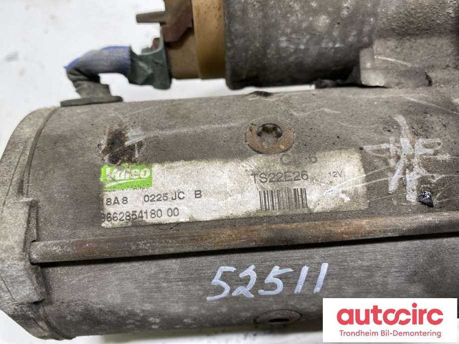 Starter diesel til Peugeot Partner 2002-2008 (Type I, Fase 2)  (VALEO|9662854180|5802AE|1638116880| 5802CE| 1638116880| 5802 AE| 16 381 168 80| 5802 CE| 96 628 541 80)