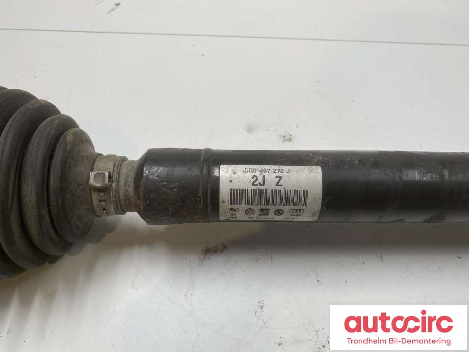Drivaksel høyre foran, diesel/automat til Škoda Octavia 2013-2016 (Type III, Fase 1) (5Q0407272J|5Q0407762HX|)