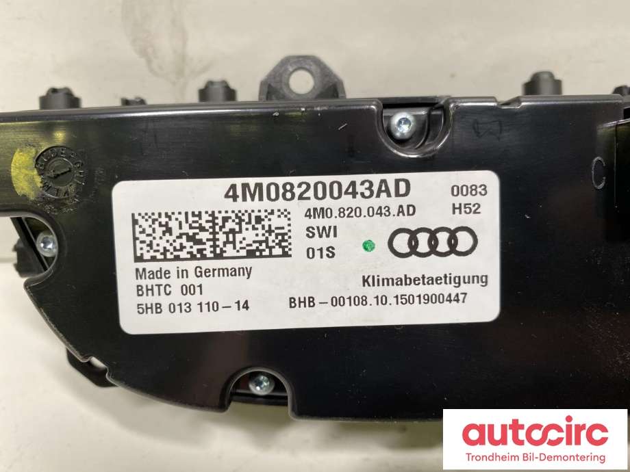Varmeapparat betjening til Audi Q7 2015-->> (Type II)  (BHTC|4M0820043AD|4M0 820 043 AD|4M0820043ADSWI| 4M0 820 043 AD SWI)