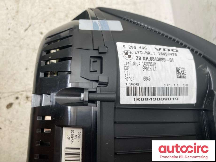 Instrumentpanel til BMW 2-Serie, Active/Gran Tourer 2014-->> (F45/F46) (F45/F46) (VDO|9295446|62105A03E60|5A03E60)