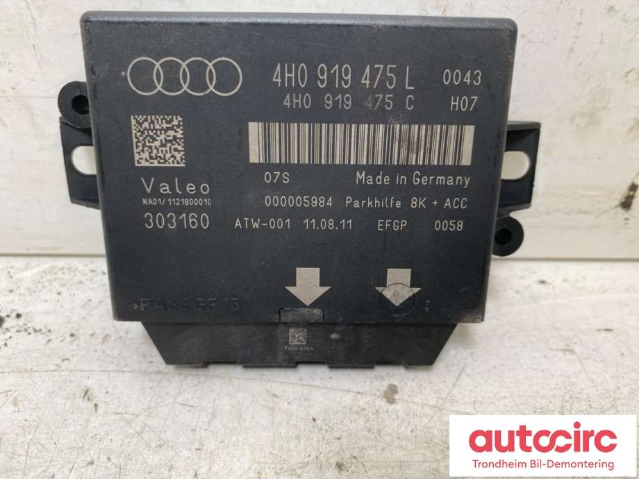Styreenhet parkering til Audi A6 2011-2014 (Type IV, Fase 1) (C7) (C7) (VALEO|4H0919475L|4H0919475Q|)