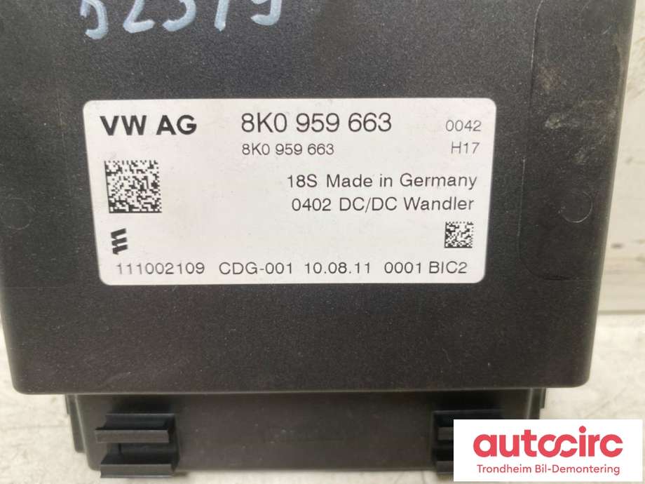 Styreenhet diverse til Audi A6 2011-2014 (Type IV, Fase 1) (C7) (C7) (..|8K0959663|8K0 959 663 D|)