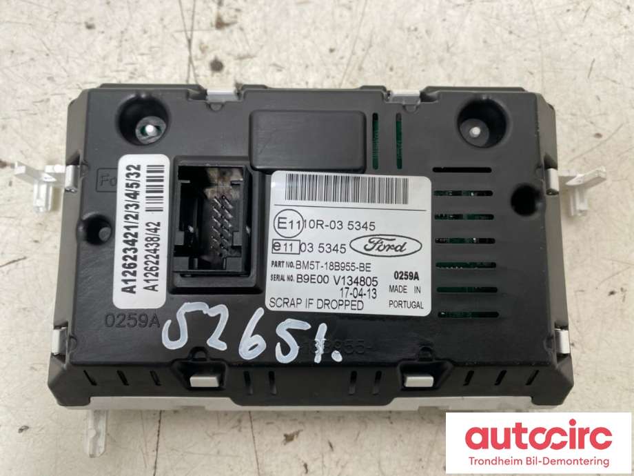 Instrument kjørecomputer til Ford Focus 2011-2014 (Type III, Fase 1)  (..|BM5T-18B955-BE|2014481|EM5T-18B955-BD)