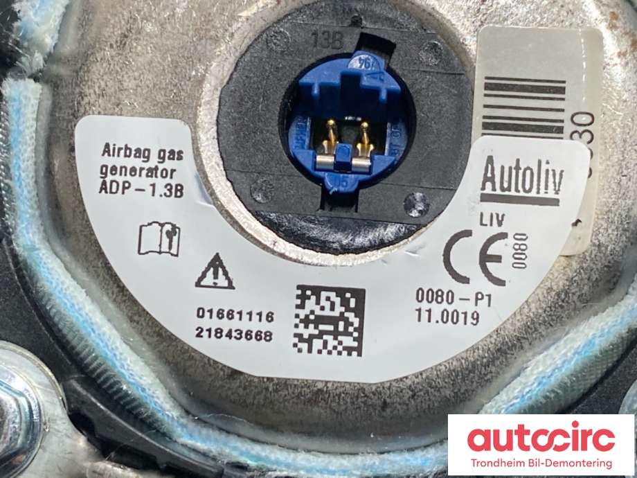 Airbag rattpute til Peugeot 308 2013-2021 (Type II)  (..|96 783 105 ZD|)