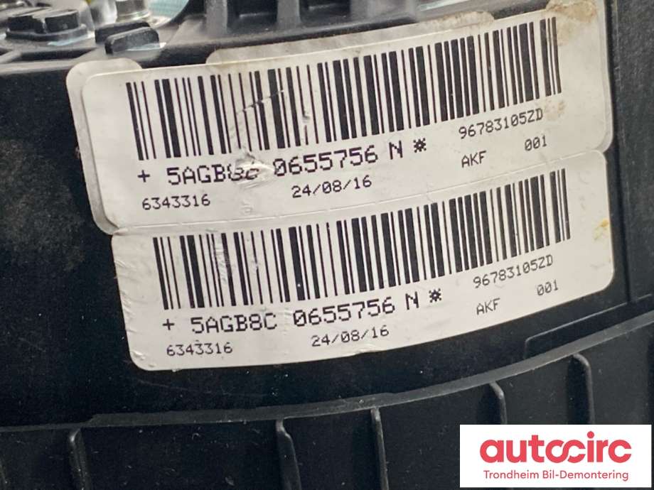 Airbag rattpute til Peugeot 308 2013-2021 (Type II)  (..|96 783 105 ZD|)