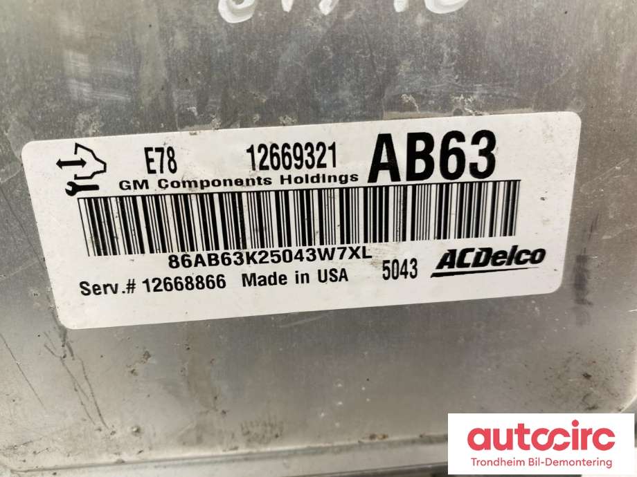 Styreenhet motor til Opel Mokka 2012-2016 (Type I, Fase 1)  (AC DELCO|12669321|12643636|12692200| 12668866)