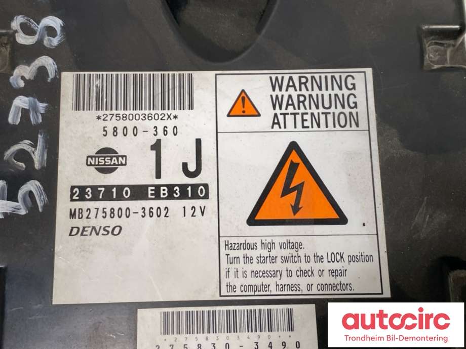 Styreenhet motor til Nissan Navara 2005-2010 (Fase 1) (D40) (D40) (DENSO|23710EB310|5800-360|MB275800-3602)