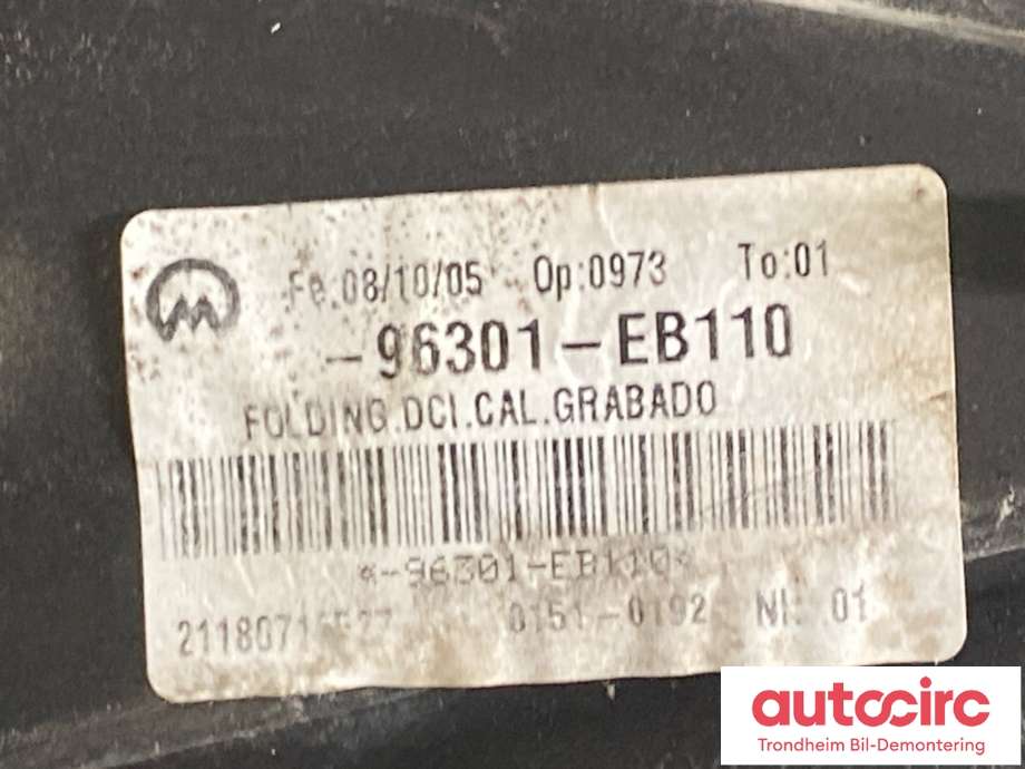 Speil høyre til Nissan Navara 2005-2010 (Fase 1) (D40) (D40) (96301EB110|)