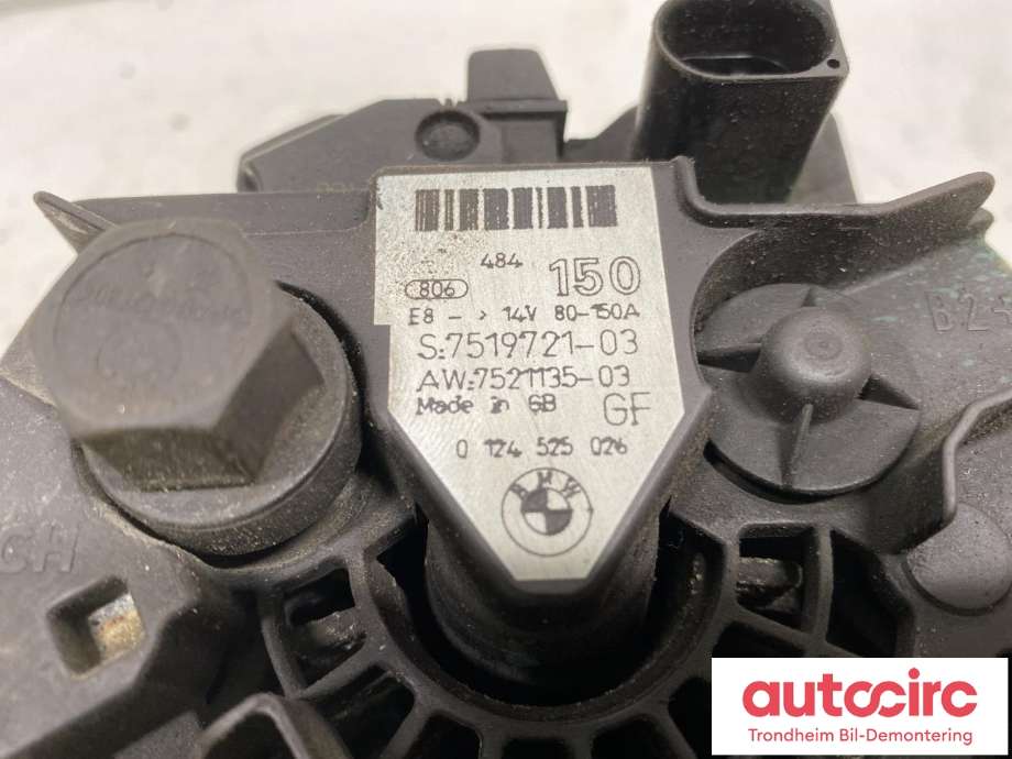 Dynamo til BMW X3 2003-2006 (Fase 1) (E83) (E83) (BOSCH|7519721|12317541694|12 31 7 541 694| 0124525026)