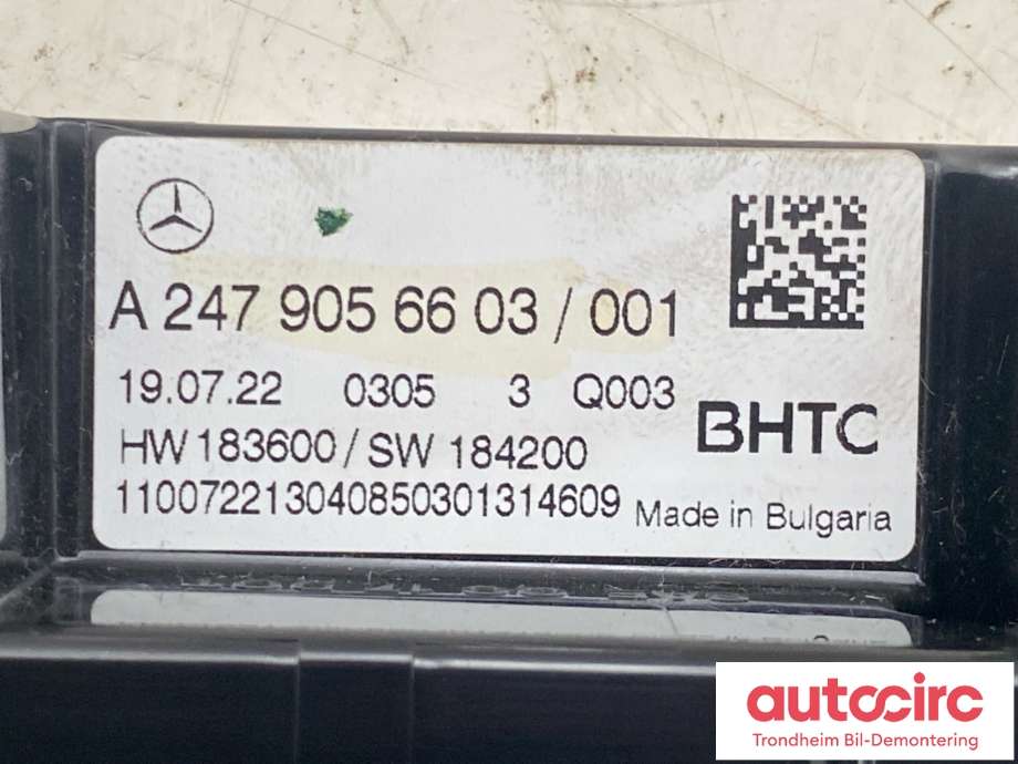 Varmeapparat betjening til Mercedes EQB 2022-->>  (A2479056603|)