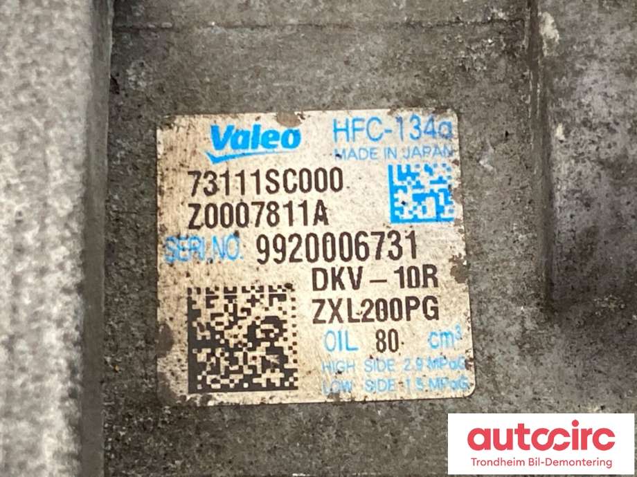 Aircondition kompressor til Subaru Forester 2008-2013 (Type III)  (VALEO|73111SC000|)
