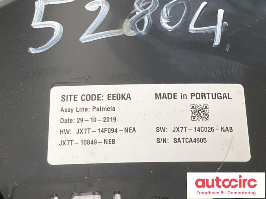 Instrumentpanel til Ford Focus 2018-->> (Type IV)  (FOMOCO|2603141|JX7T-10849-NEJ|)