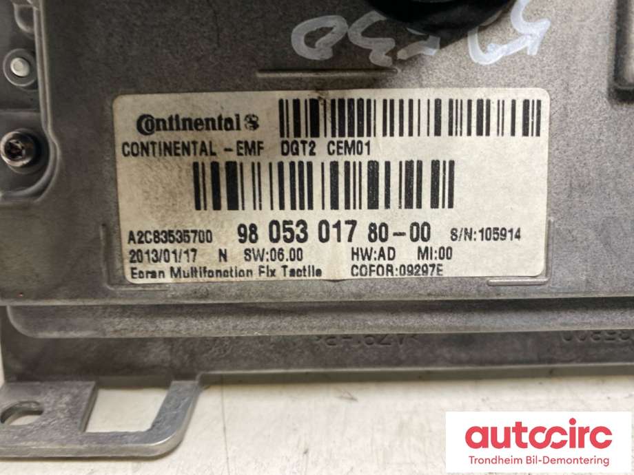 Bilstereo navigasjon skjerm til Peugeot 208 2012-2019 (Type I) (..|9805301780|)