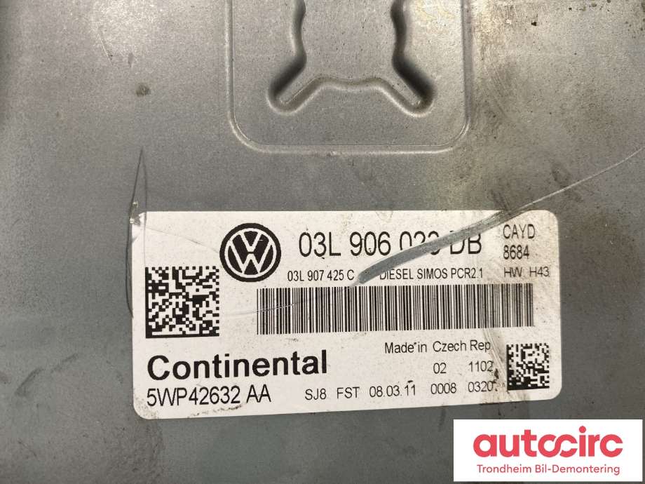 Styreenhet motor til VW Caddy 2010-2015 (Type III, Fase 2)  (03L906023DB|)
