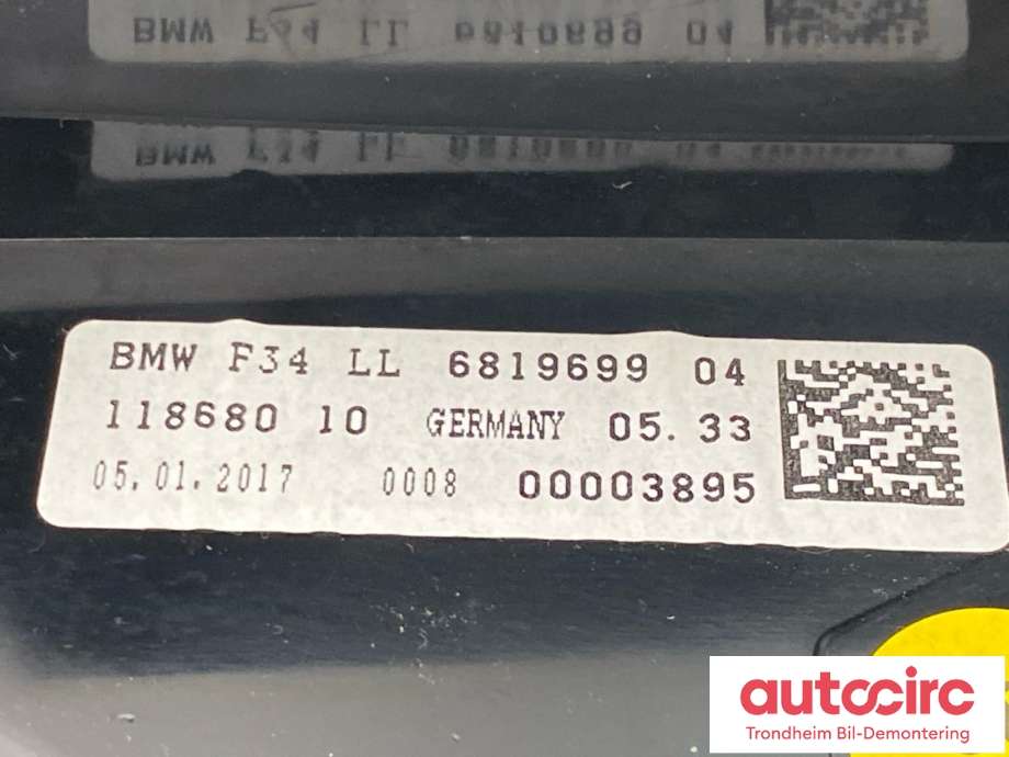 Instrument head-up display (HUD) til BMW 3-Serie 2012-2018 (F30/F31/F34) (F30/F31/F34) (..|6819699|62308736362|)