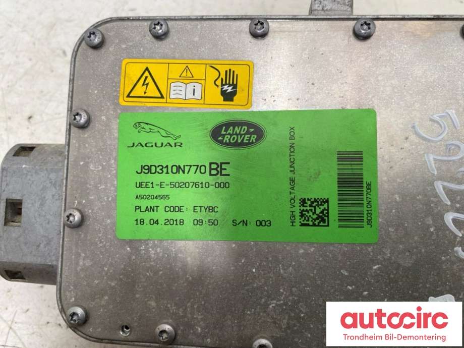 Koblingsboks elbil (HVJB) til Jaguar I-PACE 2018-->>  (...|J9D3-10N770-BE|T4K5756|)