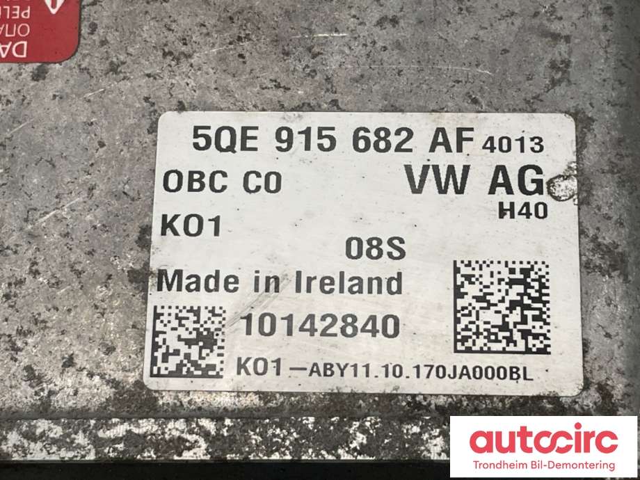 Batterilader (OBC - On Board Charger) til Audi A3 2016-2020 (Type III, Fase 2)  (5QE915682AF|5QE915682BL|5QE915682BG)