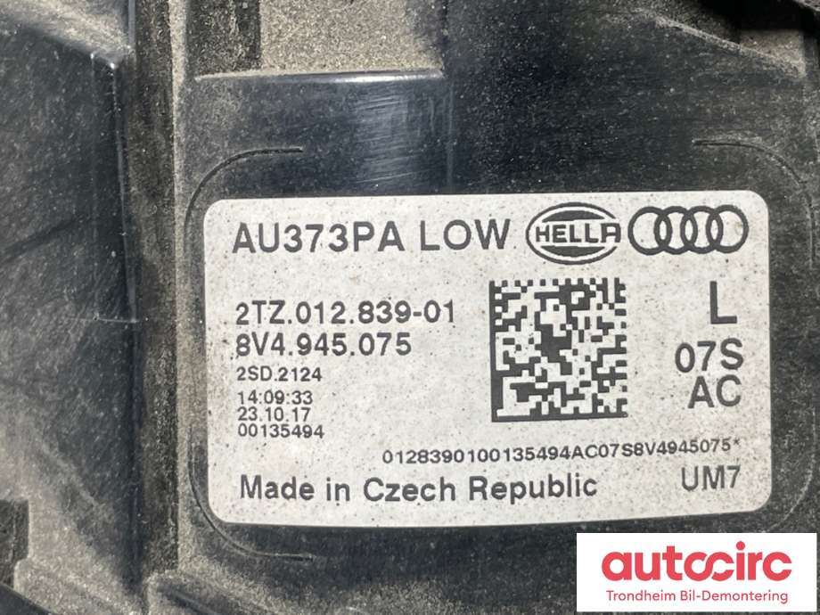 Baklykt venstre indre til Audi A3 2016-2020 (Type III, Fase 2)  (8V4945075|)