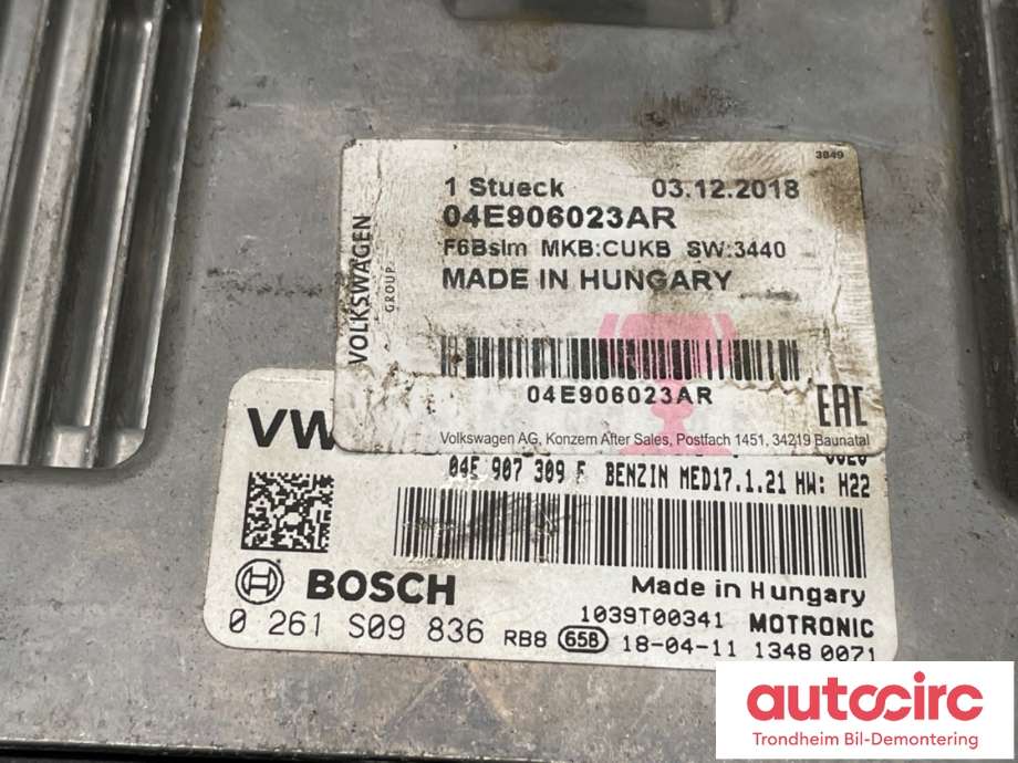 Styreenhet motor til Audi A3 2016-2020 (Type III, Fase 2) (04E906023AR|)