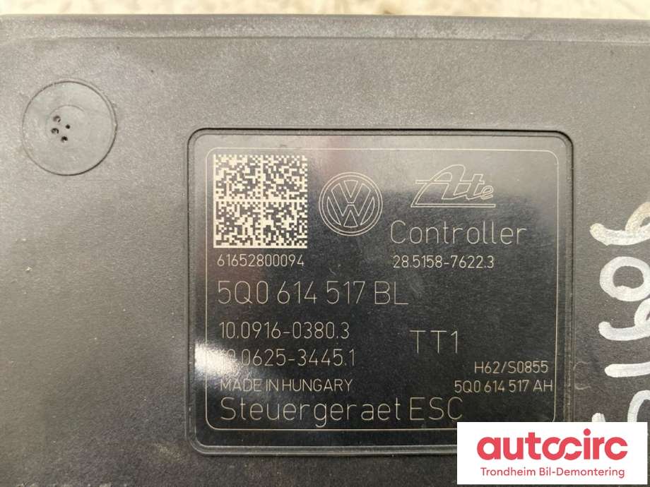 ABS sentral til VW e-Golf 2014-2017 (Fase 1)  (ATE|5Q0614517BL|5Q0614517DB|)