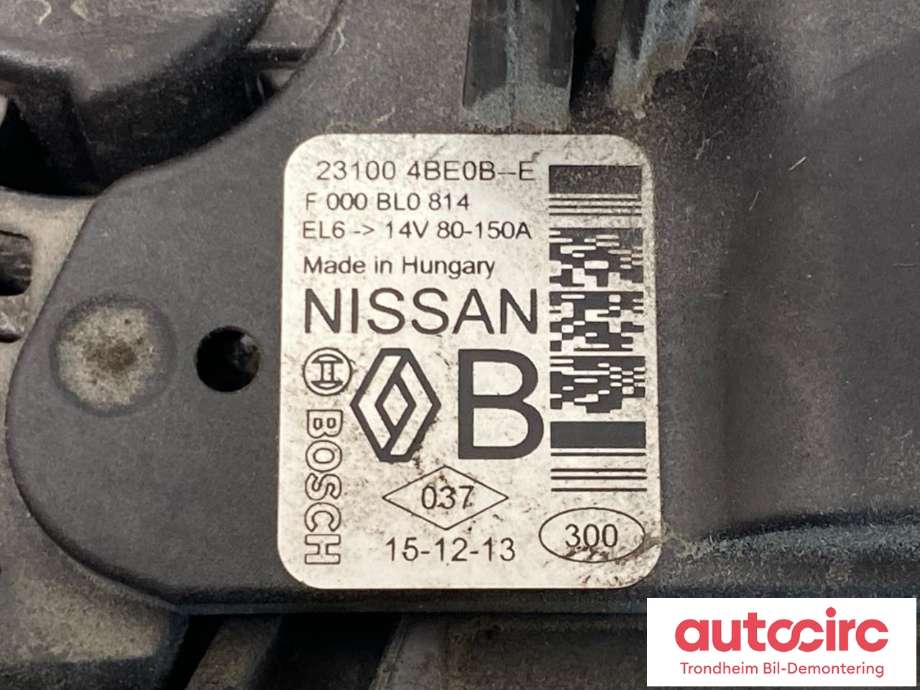 Dynamo til Renault Megane 2016-->> Type IV  (..|8201040749|231000643R|231006677R| 231008125R| 231007328R| 8200849752| 8200854119)
