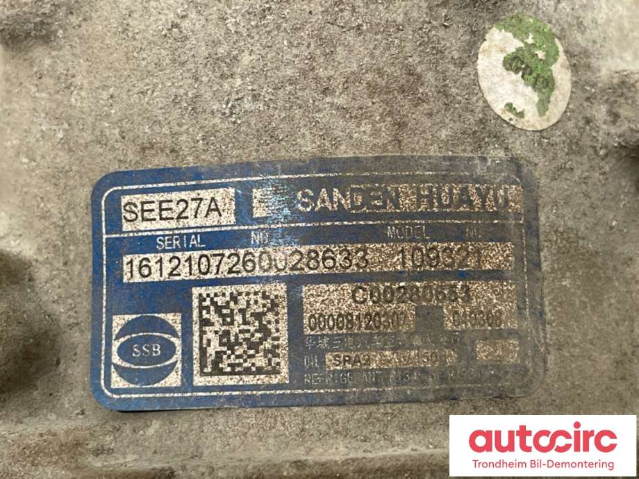Aircondition kompressor elbil til Maxus e-Deliver 3 2020-->>  (SANDEN|C00280653|C00284866|)