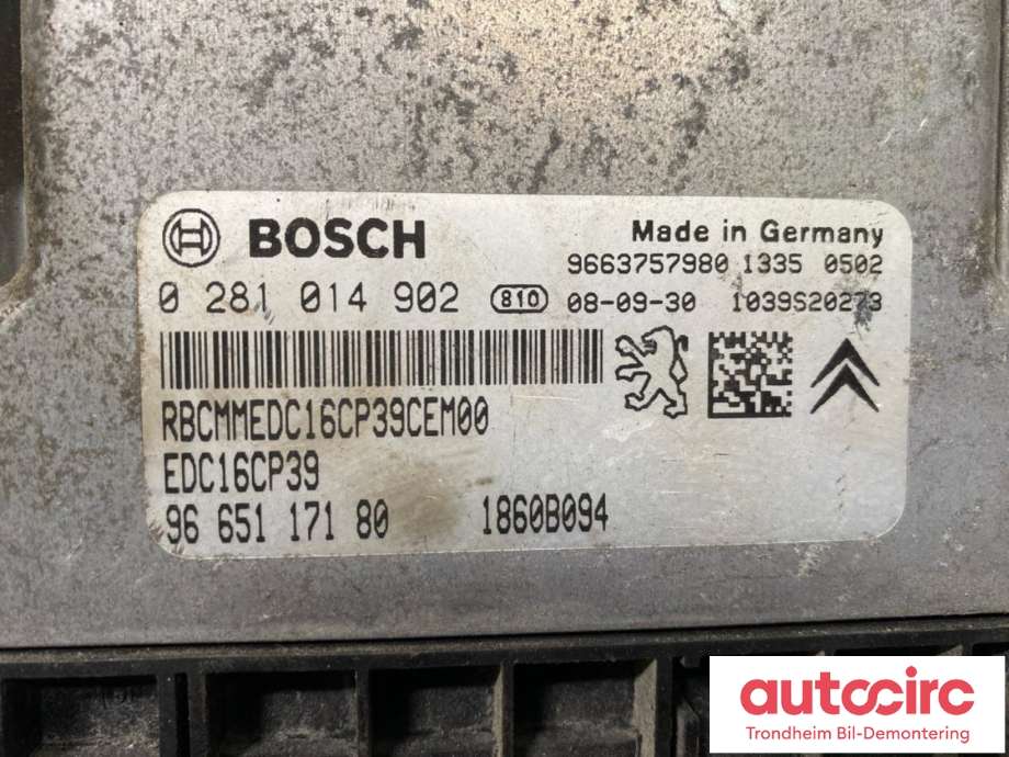 Styreenhet motor til Mitsubishi Outlander 2010-2012 (Type II, Fase 2)  (1860B378|0 281 014 902|)