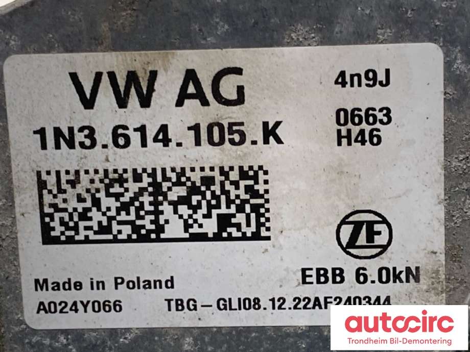Bremsekraft-forsterker til VW ID.BUZZ 2022-->> (..|1N3614105K|1N3614106M|1N3614106AE)