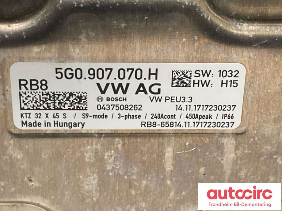 Inverter hybrid til Audi A3 2016-2020 (Type III, Fase 2) (BOSCH|5G0907070H|)