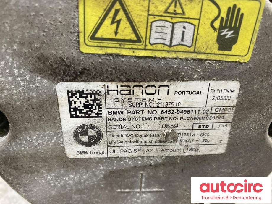 Aircondition kompressor hybrid til BMW X5 2018-->> (G05) (G05) (64 52 9 496 112|)