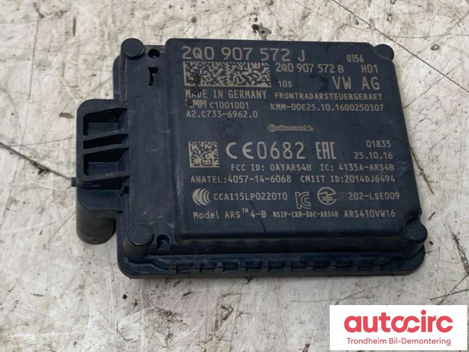Sensor radar til Audi Q2 2016-->>  (..|2Q0 907 572 J|2Q0907572J|)