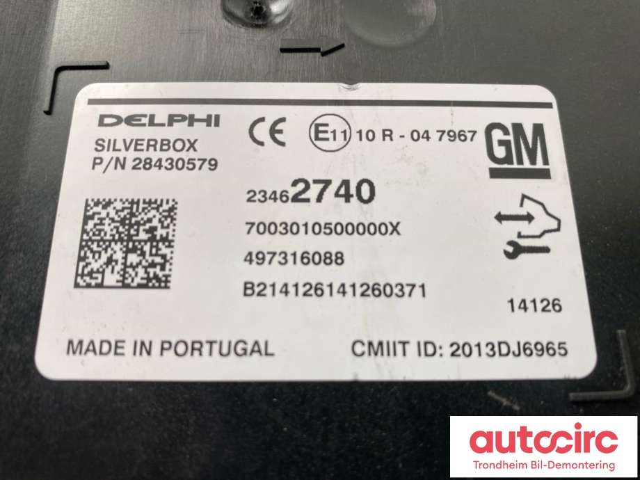 Bilstereo til Opel Insignia A 2014-2017  (DELPHI|23462740|23469020|497316088)